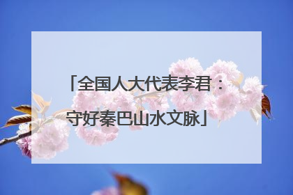 全国人大代表李君：守好秦巴山水文脉