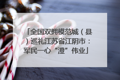 全国双拥模范城（县）巡礼江苏省江阴市：军民一心“澄”伟业