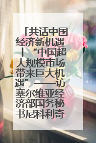 共话中国经济新机遇丨“中国超大规模市场带来巨大机遇”——访塞尔维亚经济部国务秘书尼科利奇