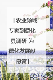 农业领域专家到德化县调研 为德化发展献良策