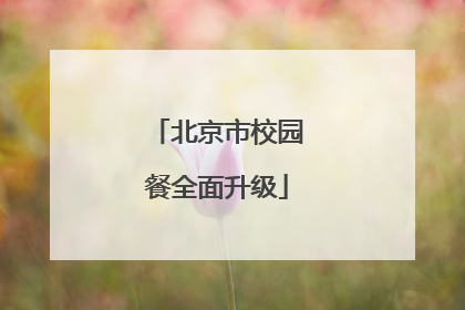 北京市校园餐全面升级