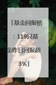 基金回报榜：119只基金昨日回报超3%