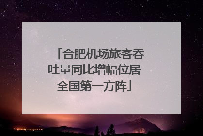 合肥机场旅客吞吐量同比增幅位居全国第一方阵