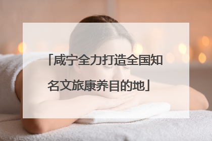 咸宁全力打造全国知名文旅康养目的地