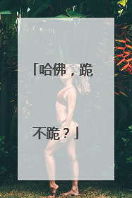 哈佛，跪不跪？