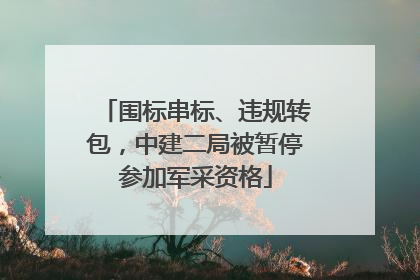 围标串标、违规转包，中建二局被暂停参加军采资格