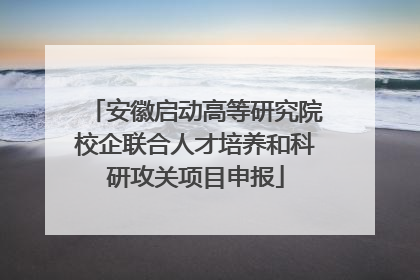 安徽启动高等研究院校企联合人才培养和科研攻关项目申报