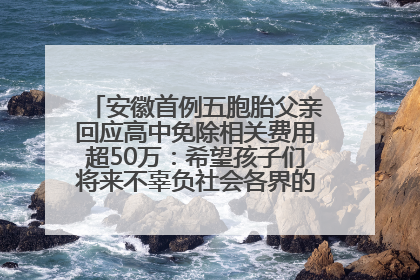安徽首例五胞胎父亲回应高中免除相关费用超50万：希望孩子们将来不辜负社会各界的帮助与支持
