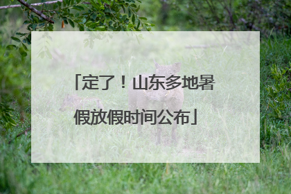定了！山东多地暑假放假时间公布