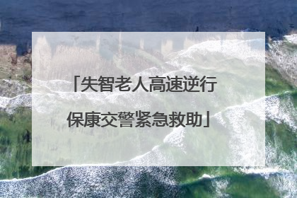 失智老人高速逆行 保康交警紧急救助