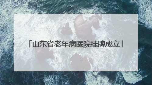 山东省老年病医院挂牌成立