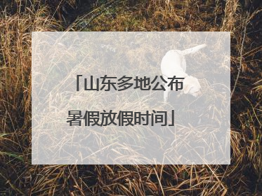 山东多地公布暑假放假时间