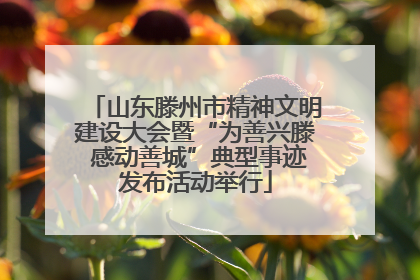 山东滕州市精神文明建设大会暨“为善兴滕 感动善城”典型事迹发布活动举行