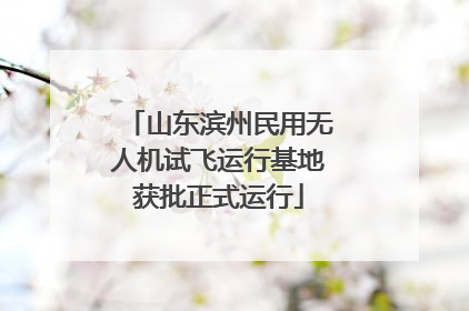 山东滨州民用无人机试飞运行基地获批正式运行