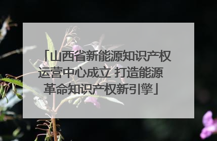 山西省新能源知识产权运营中心成立 打造能源革命知识产权新引擎