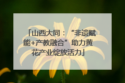 山西大同：“非遗赋能+产教融合”助力黄花产业绽放活力