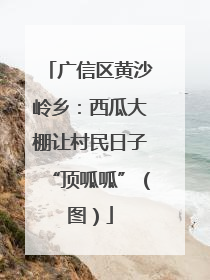 广信区黄沙岭乡：西瓜大棚让村民日子“顶呱呱”（图）