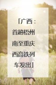 广西：首趟梧州南至重庆西高铁列车发出