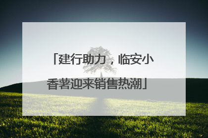 建行助力，临安小香薯迎来销售热潮