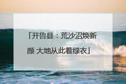 开鲁县：荒沙沼焕新颜 大地从此着绿衣