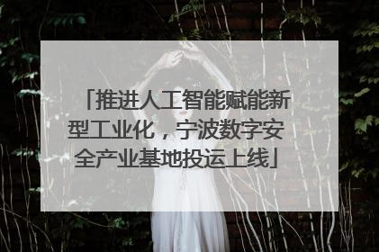 推进人工智能赋能新型工业化，宁波数字安全产业基地投运上线