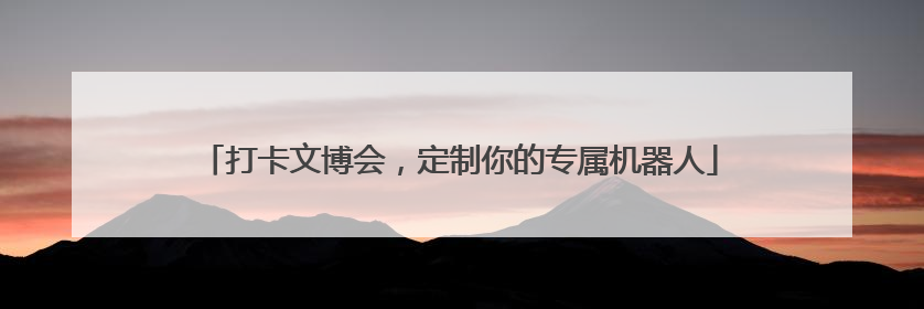 打卡文博会，定制你的专属机器人