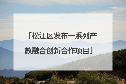 松江区发布一系列产教融合创新合作项目