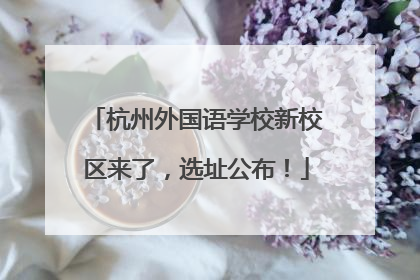 杭州外国语学校新校区来了，选址公布！