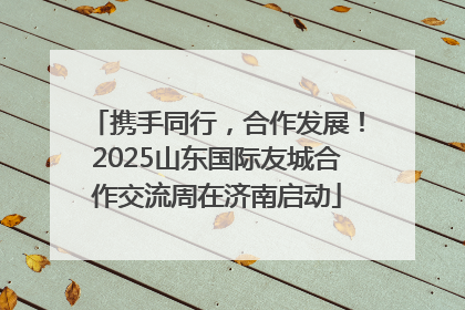 携手同行，合作发展！2025山东国际友城合作交流周在济南启动