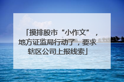 摸排股市“小作文”，地方证监局行动了，要求辖区公司上报线索