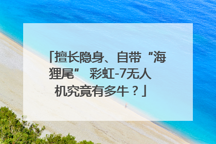 擅长隐身、自带“海狸尾” 彩虹-7无人机究竟有多牛？