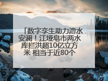 数字孪生助力澧水安澜！江垭皂市两水库拦洪超10亿立方米 相当于近80个西湖水量
