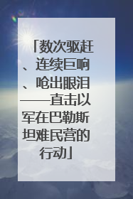 数次驱赶、连续巨响、呛出眼泪——直击以军在巴勒斯坦难民营的行动