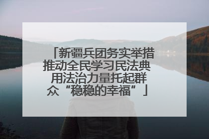 新疆兵团务实举措推动全民学习民法典 用法治力量托起群众“稳稳的幸福”