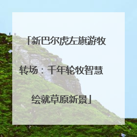 新巴尔虎左旗游牧转场：千年轮牧智慧绘就草原新景