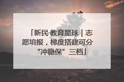 新民·教育星球｜志愿填报，梯度搭建可分“冲稳保”三档