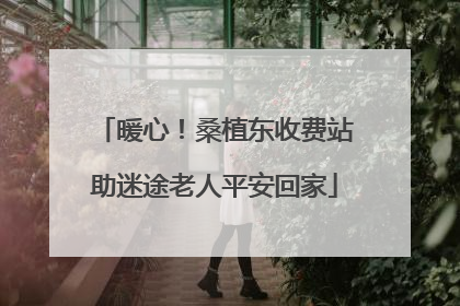 暖心！桑植东收费站助迷途老人平安回家