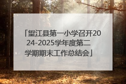 望江县第一小学召开2024-2025学年度第二学期期末工作总结会