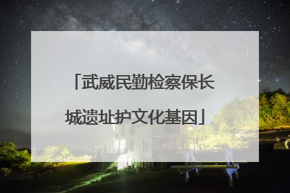 武威民勤检察保长城遗址护文化基因