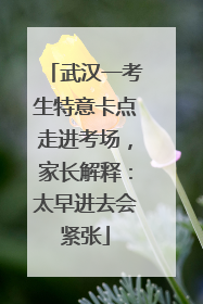 武汉一考生特意卡点走进考场，家长解释：太早进去会紧张