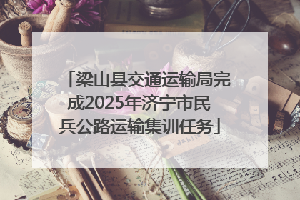 梁山县交通运输局完成2025年济宁市民兵公路运输集训任务
