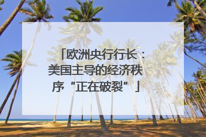 欧洲央行行长：美国主导的经济秩序“正在破裂”