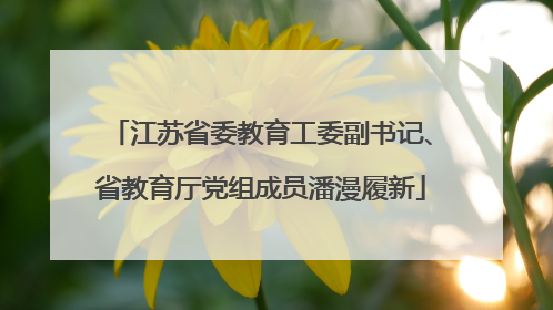 江苏省委教育工委副书记、省教育厅党组成员潘漫履新