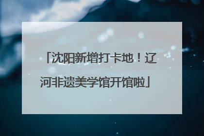 沈阳新增打卡地！辽河非遗美学馆开馆啦