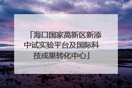 海口国家高新区新添中试实验平台及国际科技成果转化中心