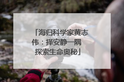 海归科学家黄志伟：择安静一隅 探索生命奥秘