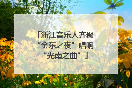浙江音乐人齐聚“金东之夜”唱响“光南之曲”
