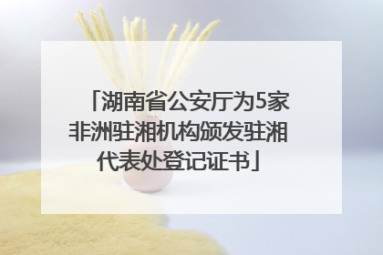 湖南省公安厅为5家非洲驻湘机构颁发驻湘代表处登记证书