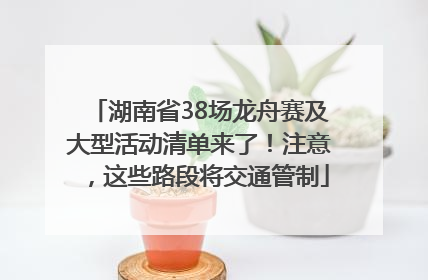 湖南省38场龙舟赛及大型活动清单来了！注意，这些路段将交通管制