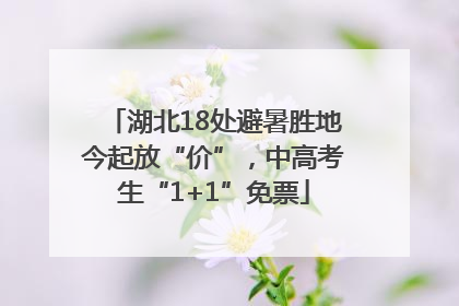 湖北18处避暑胜地今起放“价”，中高考生“1+1”免票